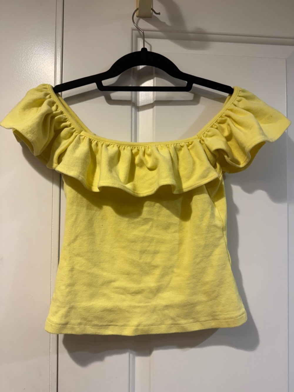 Maeve Yellow Off-Shoulder Ruffle Top